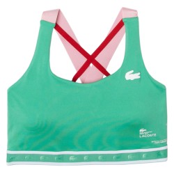 Women's bra Lacoste SPORT Criss-Crossing Straps Sports Bra - green/pink/red