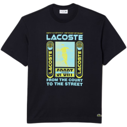 Men's T-shirt Lacoste Relaxed Fit Ren_ Lacoste Print T-shirt - navy blue