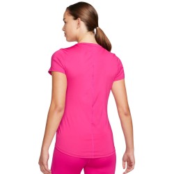 Women's T-shirt Nike One Dri-Fit Short Sleeve Slim Top - fireberry/white