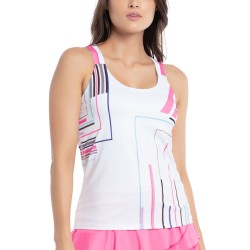 Women's top Lucky in Love Prep It Up Tank w/Bra - white