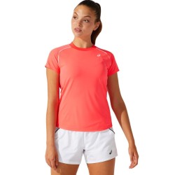 Women's T-shirt Asics Court W Piping Short Sleeve - diva pink