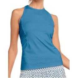 Women's top Lucky in Love Playing In Paradise In A Ruche Tank - aegean blue