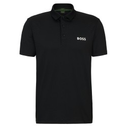 Men's Polo T-shirt BOSS Paddytech Degrad_-Jacquard Polo Shirt - black
