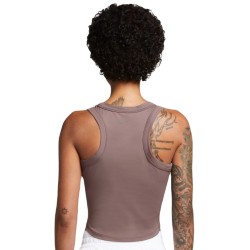 Women's top Nike One Fitted Dir-Fit Short Sleeve Crop Tank - smokey mauve/black