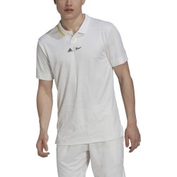 Men's Polo T-shirt Adidas London Polo - white/impact yellow