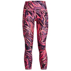Women's leggings Under Armour Women's HeatGear No-Slip Waistband Printed Ankle Leggings - posh pink/tux purple