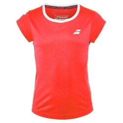 Girls' T-shirt Babolat Core Flag Club Tee Girl - fluo strike/white