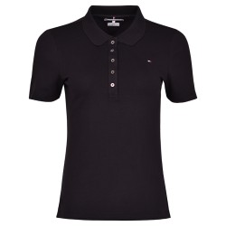 Women's polo T-shirt Tommy Hilfiger 1985 Slim Pique Polo - black