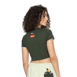 Women's T-shirt Ellesse Tweetest Crop T-Shirt - dark green