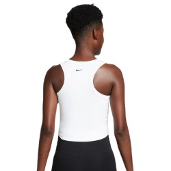 Women's top Nike One Fitted Dir-Fit Short Sleeve Crop Tank - white/black