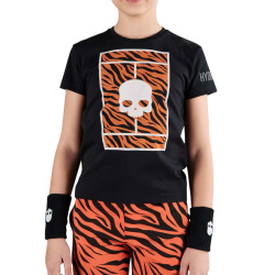 Boys' t-shirt Hydrogen Tennis Court Cotton T-Shirt - black/orange tiger