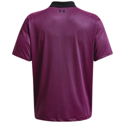 Men's Polo T-shirt Under Armour Men's UA Performance 3.0 Printed Polo - black/rebel pink
