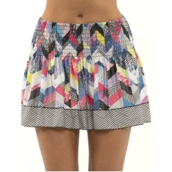 Women's skirt Lucky in Love Novelty Long Mix N' Patch Smocked Skirt - multicolor