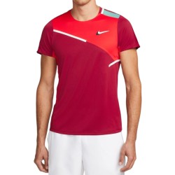 Men's T-shirt Nike Court Dri-Fit Slam Top M - pomegranate/habanero red/washed teal/white
