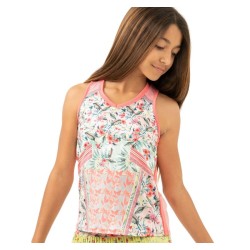 Girls' T-shirt Lucky in Love Patch Me If You Can Patch Me Tank - melon