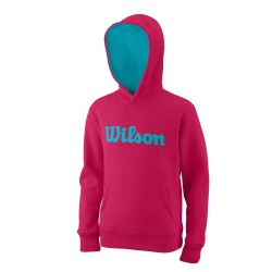 Girls' jumper Wilson Script Cotton PO Hoody - love potion/scuba blue