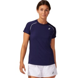 Women's T-shirt Asics Court W Piping SS - peacoat