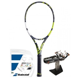 Tennis racket Babolat Pure Aero - grey/yellow/white + string + stringing