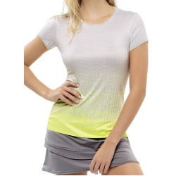 Women's T-shirt Lucky in Love Nice To Pleat You Del 1 Turn Up The Pleat S/S W - neon yellow