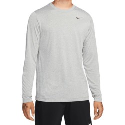 Men's long sleeve T-shirt Nike Dri-Fit Legend Long Sleeve Fitness Top - tumbled grey/silver/black