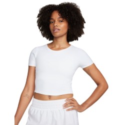 Women's T-shirt Nike One Fitted Dir-Fit Short Sleeve Top - white/black