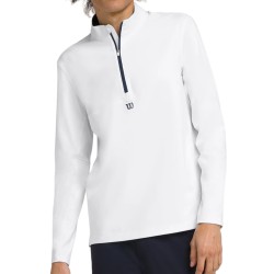 Men's long sleeve T-shirt Wilson Elevate Performance 1/2 Zip - bright white