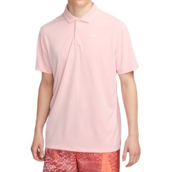 Men's Polo T-shirt Nike Court Dri-Fit Solid Polo - pink bloom/white