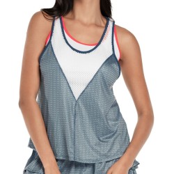 Women's top Lucky in Love Palms D'Amour Royal Palm Layer Tank - slate