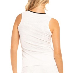 Women's top Lucky in Love Core Whites Mesh Love Tank - white/black