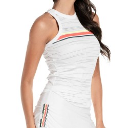 Women's top Lucky in Love Palms D'Amour Royale Stripe Rib Tank - white