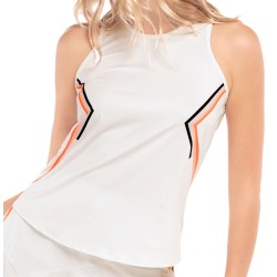Women's top Lucky in Love Animal Instinct All The Stripe Angles Tank - white