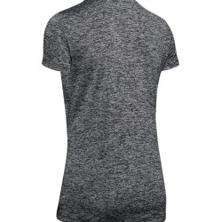 Women's T-shirt Under Armour Women's Tech Twist V-Neck - black/metallic silver