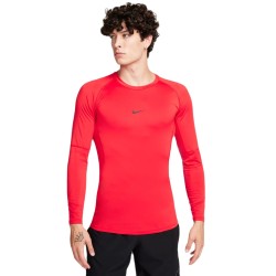 Men’s compression clothing Nike Pro Dri-FIT Tight Long-Sleeve Fitness Top - university red/black