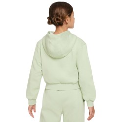 Girls' jumper Nike Sportswear Club Fleece Crop Hoodie - honeydew/white