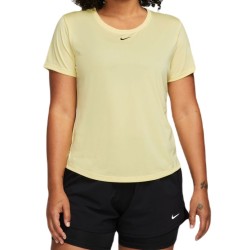 Women's T-shirt Nike Dri-FIT One Short Sleeve Standard Fit Top - lemon chiffon/black