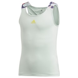 Girls' T-shirt Adidas G Keyhole Tank - dash green/shock yellow
