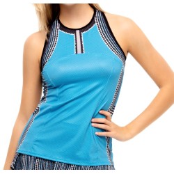 Women's top Lucky in Love Post a Plaid Impression Tank - turquoise