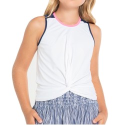 Girls' T-shirt Lucky in Love Santa FE Glow Pretty Bow Tank - white/navy