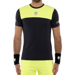 Men's T-shirt Hydrogen Block Color Tech T-Shirt - blue navy/fluo yellow
