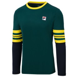 Men's long sleeve T-shirt Fila Longsleeve Tom - deep teal/buttercup/fila navy