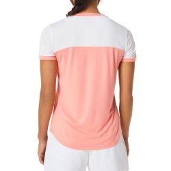 Women's T-shirt Asics Court Short Sleeve Top - guava/brilliant white