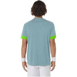 Men's T-shirt Asics Court Short Sleeve Top - teal tint/electric lime