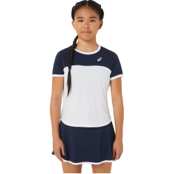 Girls' T-shirt Asics Tennis Short Sleeve Top - brilliant white/midnight
