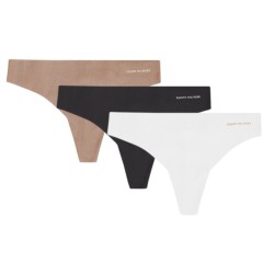 Women's panties Tommy Hilfiger Thong 3P - black/white/misty blush