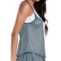 Women's top Lucky in Love Palms D'Amour Royal Palm Layer Tank - slate