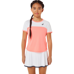Girls' T-shirt Asics Tennis Short Sleeve Top - guava/brilliant white