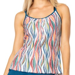 Women's top Lucky in Love A Stitch In Time Knit Happens Pleated Tank Women - slate