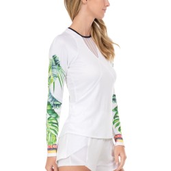 Women's long sleeve T-shirt Lucky in Love Palm Island Long Sleeve - white