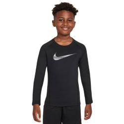 Boys' t-shirt Nike Pro Warm Long-Sleeve Top - black/white