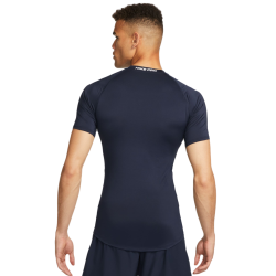 Men’s compression clothing Nike Pro Dri-FIT Tight Short-Sleeve Fitness Top - obsidian/white